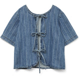 Vero Moda VERO MODA dame top VMTRILLE Top Medium Blue Denim Stripes WHITE