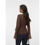 Vero Moda VERO MODA dame top VMWILLOW Top Chocolate Martini Snow white dot