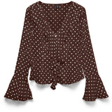 Vero Moda VERO MODA dame top VMWILLOW Top Chocolate Martini Snow white dot