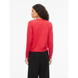 VILA VILA DAME CARDIGAN VIRIL SHORT L/S KNIT CARDIGAN-NOOS Cardigan Hibiscus DARK MELANGE