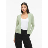 VILA VILA DAME CARDIGAN VIRIL SHORT L/S KNIT CARDIGAN-NOOS Cardigan Smoke Green LIGHT MELANGE