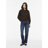 VILA VILA DAME STRIKTRØJE VINIKOLINA Blouse Coffee Bean Melange