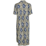 VILA VILA dame kjole VIJONA Restudsalg Cloud Dancer SNAKE BLUE PRINT