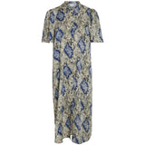 VILA VILA dame kjole VIJONA Restudsalg Cloud Dancer SNAKE BLUE PRINT