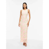 VILA VILA dame kjole VISAIL Dress Pastel Yellow PINK FLOWERS