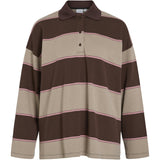 VILA VILA dame polo VIBALO Polo Coffee Bean Stripes PINK + BEIGE