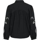 VILA VILA dame skjorte VIVESTA Restudsalg Black Beauty Detail Snow white