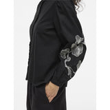 VILA VILA dame skjorte VIVESTA Restudsalg Black Beauty Detail Snow white
