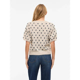 VILA VILA dame t-shirt VIDOTTIE T-shirt Birch NAVY BLAZER DOTS