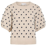 VILA VILA dame t-shirt VIDOTTIE T-shirt Birch NAVY BLAZER DOTS