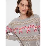 Vero Moda Vero Moda dame strik VMCANDYCANE Knit Ash W. MELANGE + SNOW WHITE+CHINESE RED+HOT PINK+G