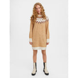 Vero Moda Vero Moda dame strik kjole VMSIMONENEW Restudsalg Tan W. BIRCH + AZTEC