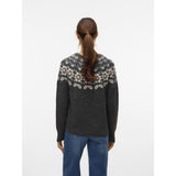 Vero Moda Vero moda dame strik VMSIMONE Knit Dark Grey Melange Detail:W. BIRCH + ROSE