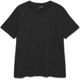 Vero Moda Vero moda dame t-shirt VMPAULINA Restudsalg Black