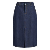 VILA Vila dame nederdel VIKIRA Skirt Dark Blue Denim