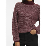 VILA Vila dame strik VILORY Knit Port Royale Pattern EGGNOG MELANGE