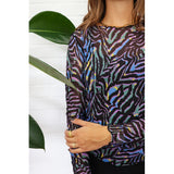 Liberté Liberte dame langærmet mesh top 4086 Top Colorful Zebra