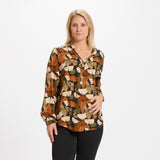 MARTA DU CHATEAU Marta Du Chateau dame skjorte - 8128 Restudsalg Black/Tabacco