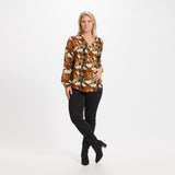 MARTA DU CHATEAU Marta Du Chateau dame skjorte - 8128 Restudsalg Black/Tabacco