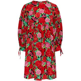 PIECES PIECES X DITTE ESTRUP PCSILLE 3/4 DRESS NEW Restudsalg Black Aop Roses
