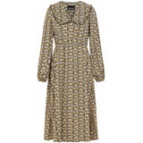 PIECES PIECES dame kjole PCRIMBLA Restudsalg Black/Yellow