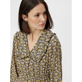 PIECES PIECES dame kjole PCRIMBLA Restudsalg Black/Yellow