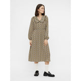 PIECES PIECES dame kjole PCRIMBLA Restudsalg Black/Yellow