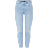 PIECES Pieces dame jeans PCDELLY Restudsalg Light Blue Denim