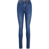 PIECES Pieces dame jeans PCHIGHFIVE Restudsalg Medium Blue