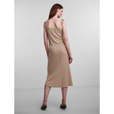 PIECES Pieces dame kjole PCSADIE Restudsalg Peach Cobbler Wavey Stripe