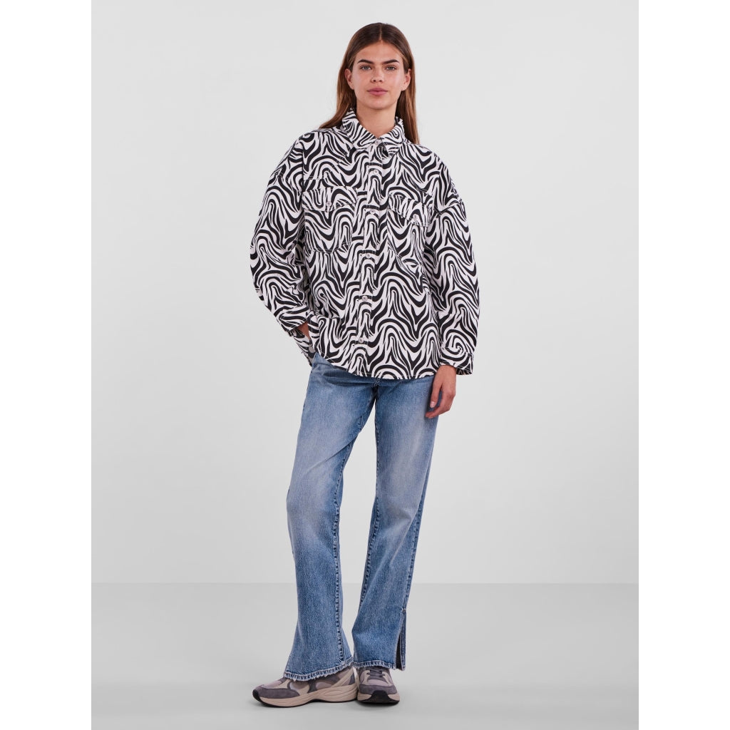 PIECES dam byxor PCJULLA - Bright White Black
