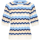 b.young B.YOUNG Dame Strik BYMMORLA Knit DELLA ROBBIA BLUE ZIG ZAG