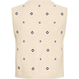 b.young B.YOUNG Dame Vest BYNADIKA Vest OYSTER GRAY GEOMETRIC EMB