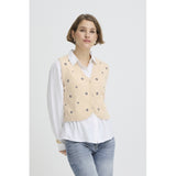 b.young B.YOUNG Dame Vest BYNADIKA Vest OYSTER GRAY GEOMETRIC EMB