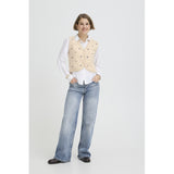 b.young B.YOUNG Dame Vest BYNADIKA Vest OYSTER GRAY GEOMETRIC EMB