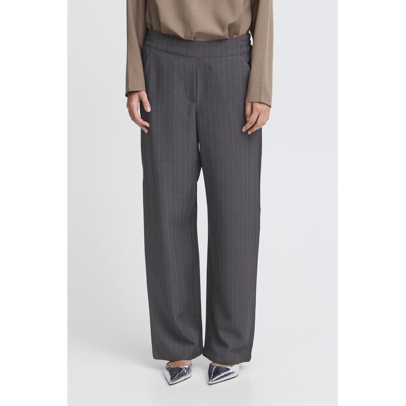 b.young B.YOUNG dame bukser BYMMIDDE Pant Dark Grey Mel. Pinstripe Mix