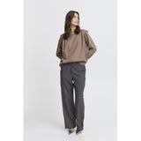 b.young B.YOUNG dame bukser BYMMIDDE Pant Dark Grey Mel. Pinstripe Mix