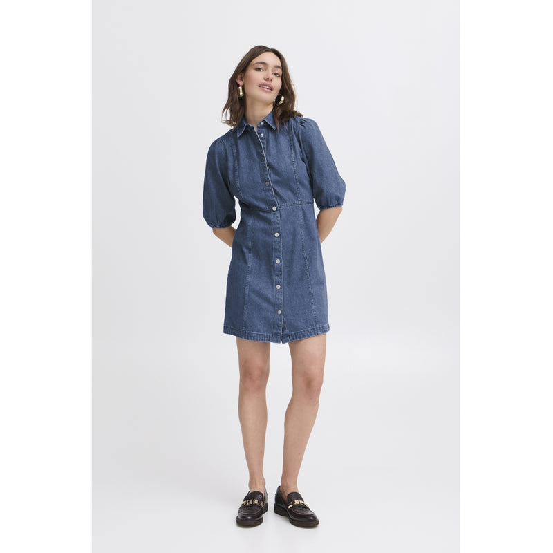 b.young B.YOUNG dame kjole BYKAPUCA Dress Mid Blue Denim