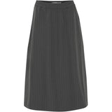 b.young B.YOUNG dame nederdel BYMIDDE Skirt Dark Grey Mel. Pinstripe Mix