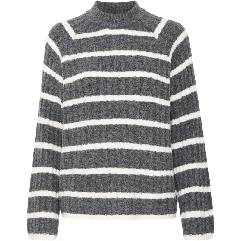 b.young B.YOUNG dame strik BYMARIANNE Knit Dark Grey Melange Mix