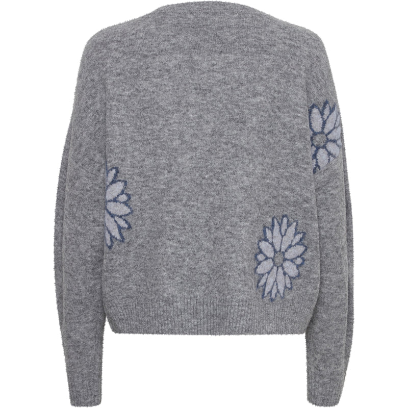 b.young B.YOUNG dame strik BYOMEA Knit Mid Grey Melange