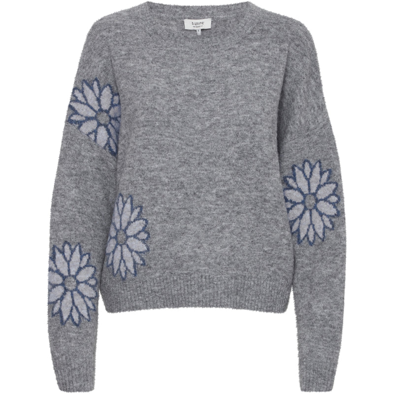 b.young B.YOUNG dame strik BYOMEA Knit Mid Grey Melange