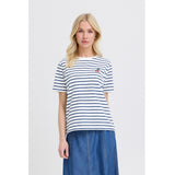 b.young B.YOUNG dame t-shirt PYBANDUANNA T-shirt Bright White Blue