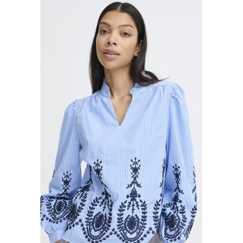 b.young B.Young dame bluse BYXFAUSTA Blouse light blue mix