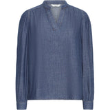 b.young B.Young dame bluse BYXKANTI Restudsalg Mid Blue Denim