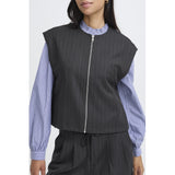 b.young B.Young dame vest BYXDAYO Vest dark grey pinstripes