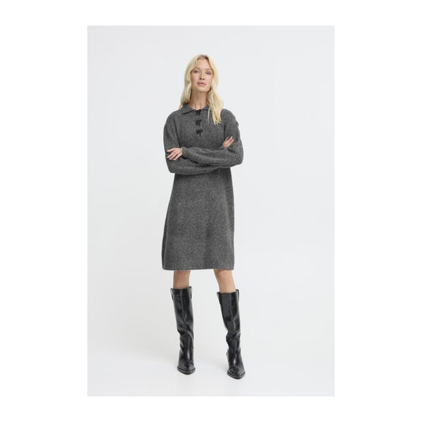 b.young BYOMEA POLO DRESS Dress Dark grey melange