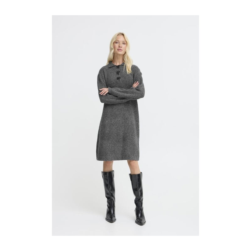 b.young BYOMEA POLO DRESS Dress Dark grey melange