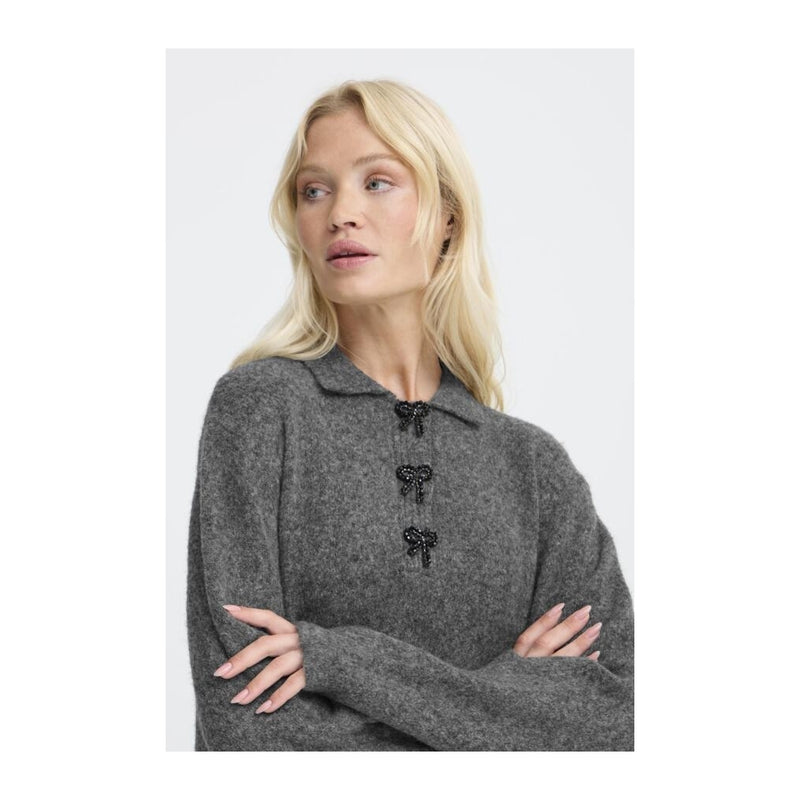 b.young BYOMEA POLO DRESS Dress Dark grey melange