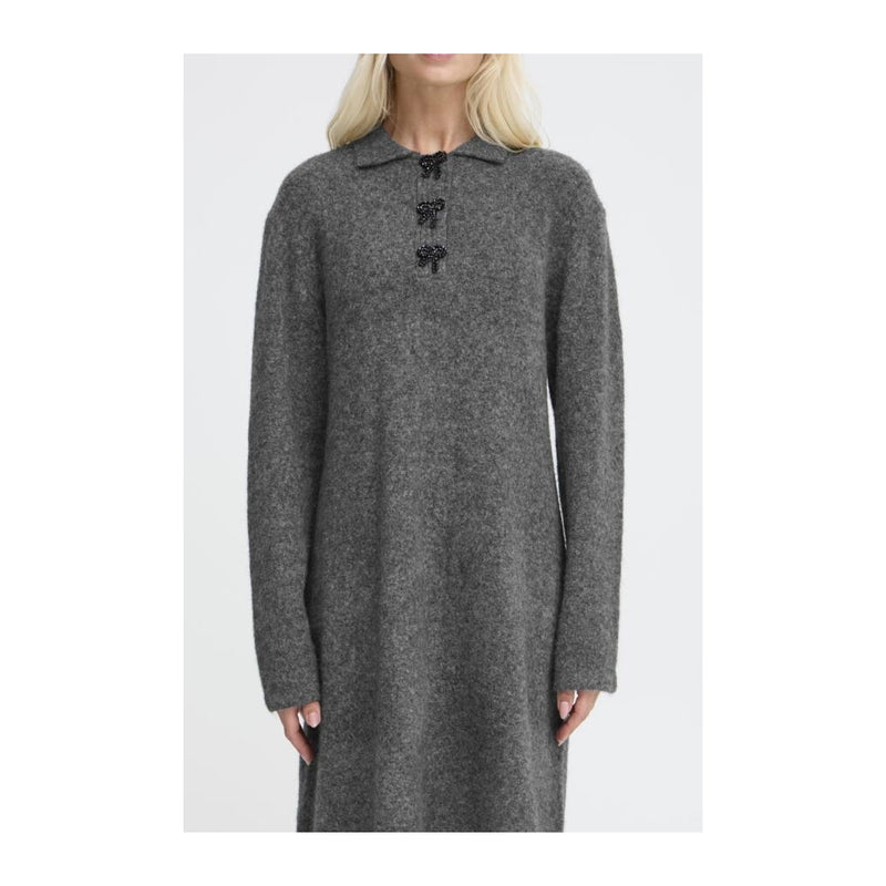 b.young BYOMEA POLO DRESS Dress Dark grey melange